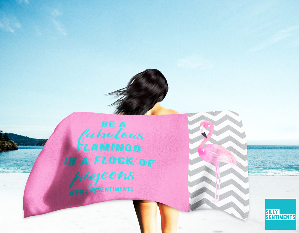 Tame Fabulous Flamingo Beach Towel #1 image
